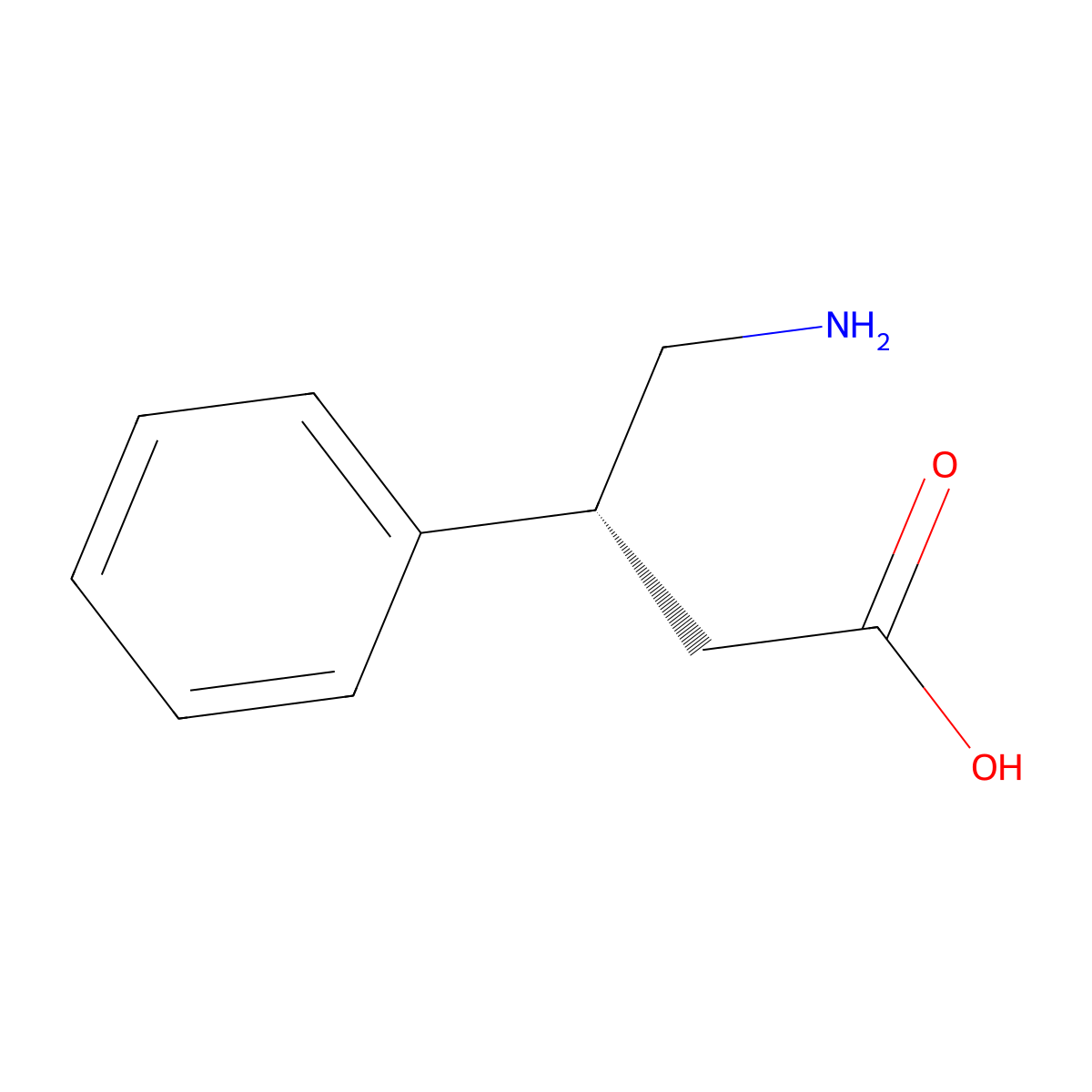 4-Amino-3-phenylbutyric acid, (R)- molecular structure, CAS 35568-36-6