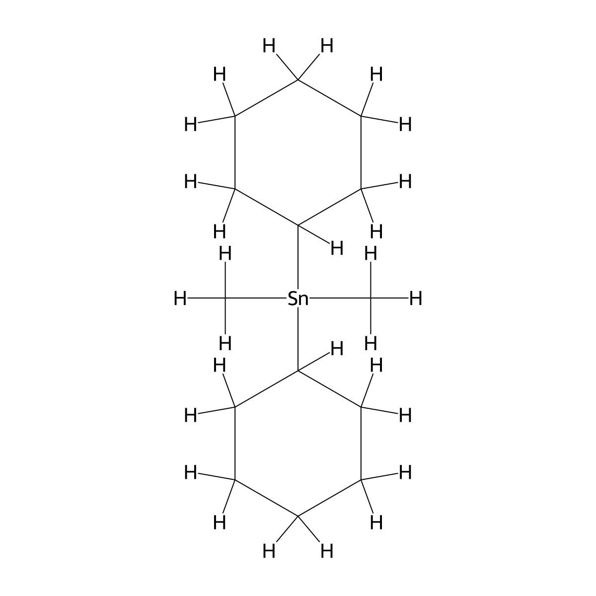 Dicyclohexyl(dimethyl)stannane molecular structure, CAS 35569-06-3