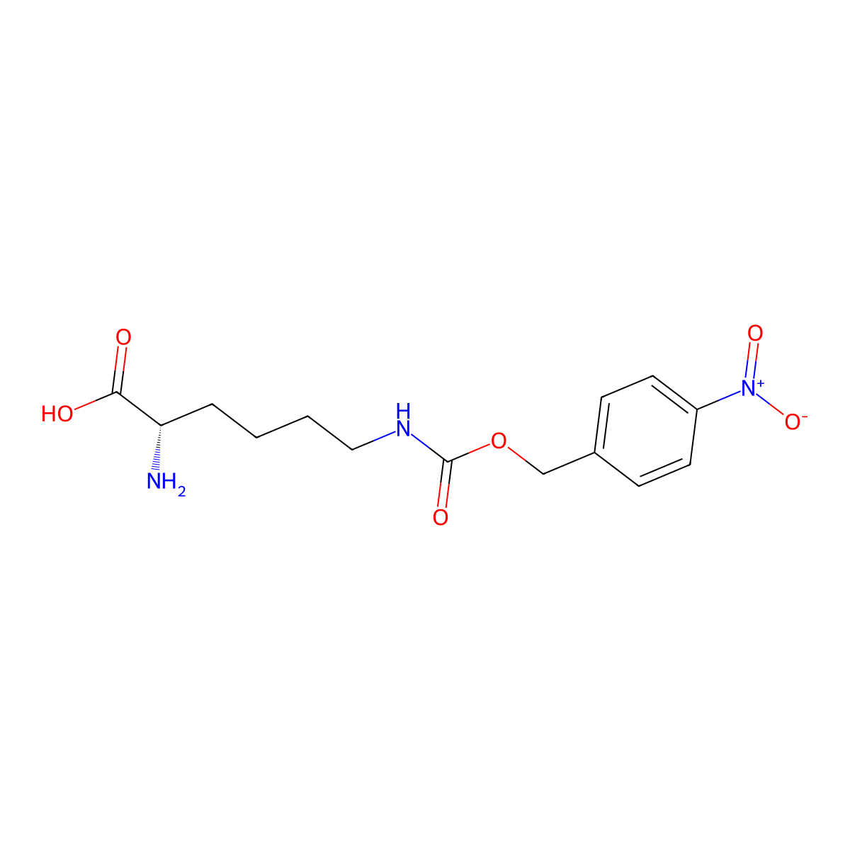 H-Lys(4-nitro-Z)-OH molecular structure, CAS 3557-90-2