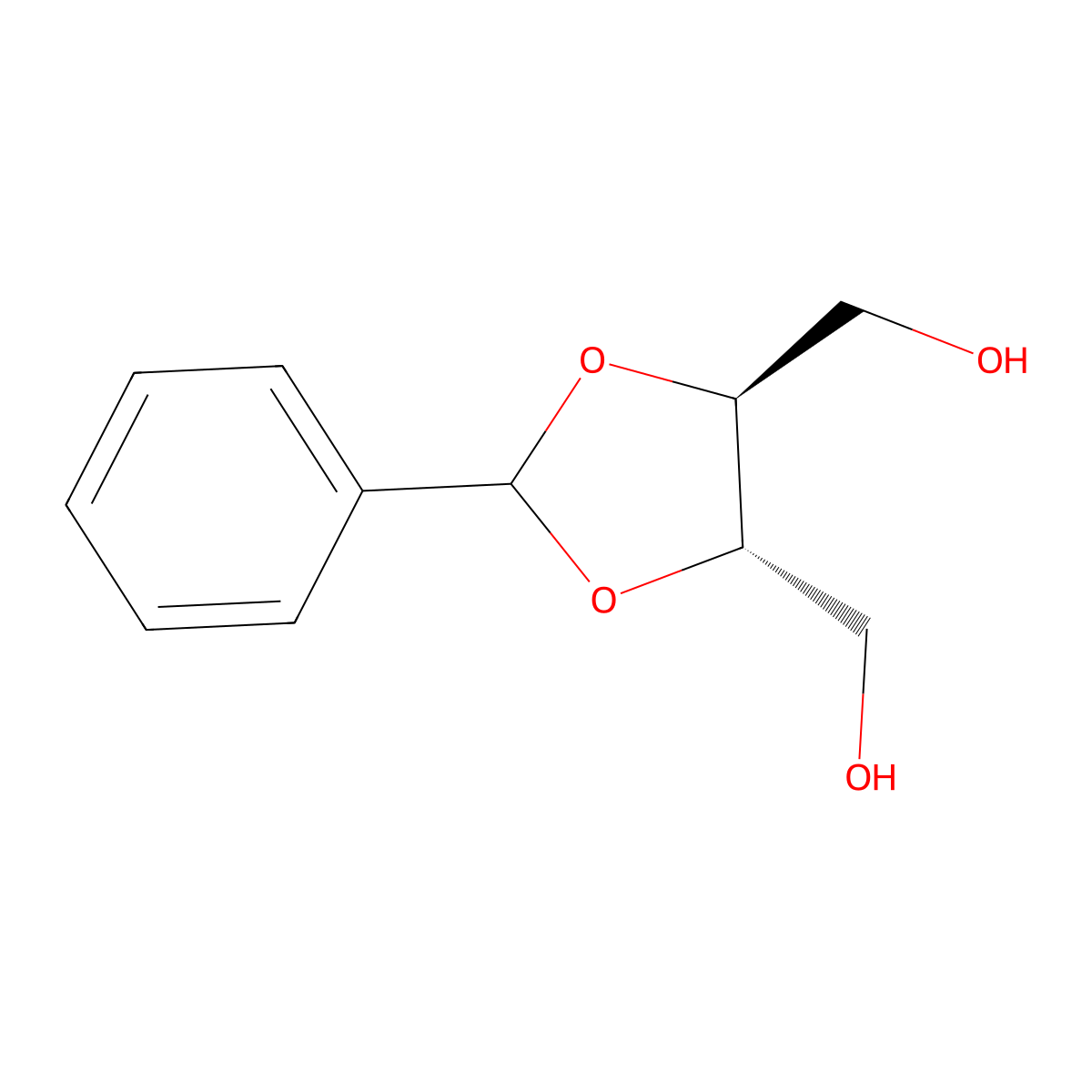(-)-2,3-o-Benzylidene-l-threitol molecular structure, CAS 35572-34-0