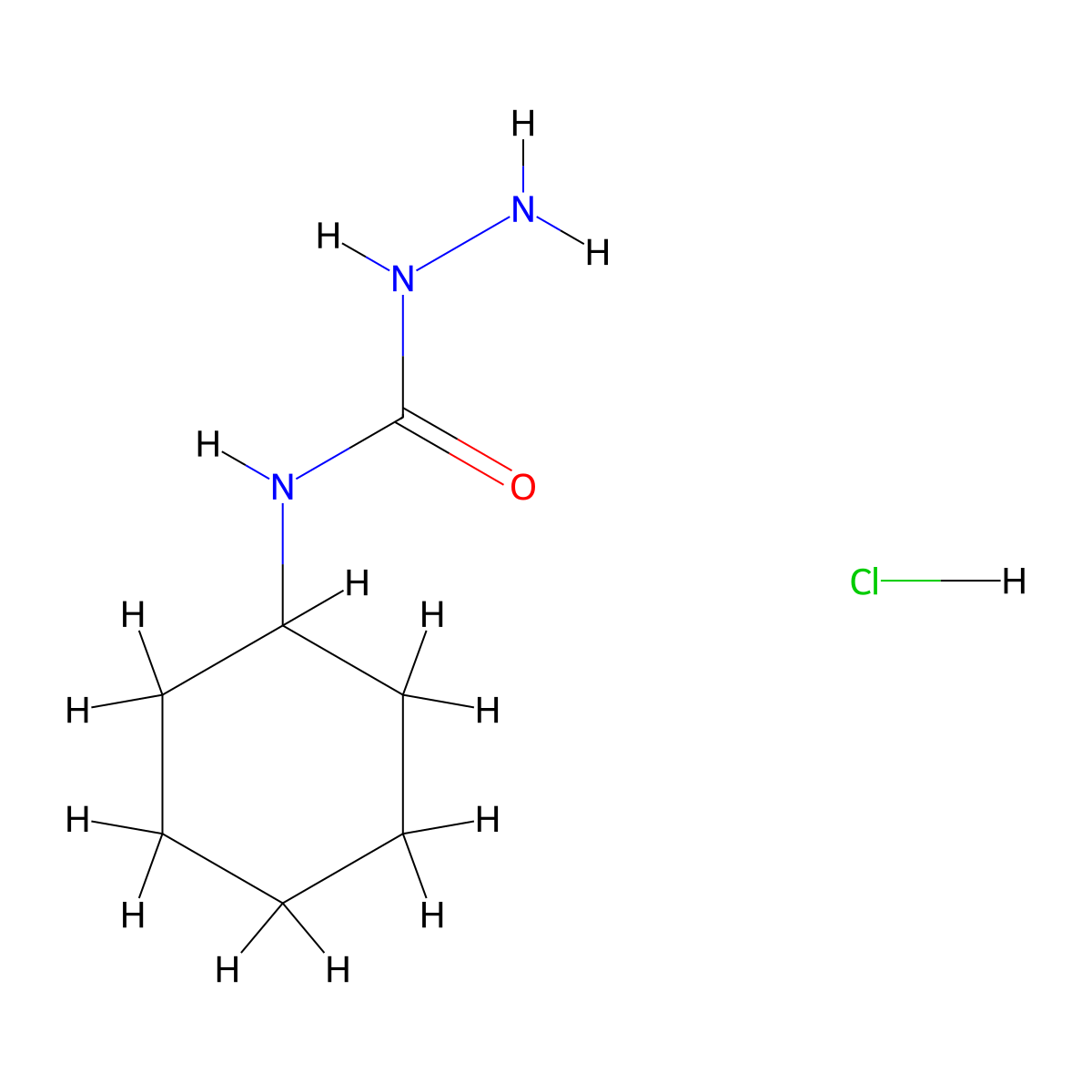 N-cyclohexylhydrazinecarboxamide hydrochloride molecular structure, CAS 35578-85-9