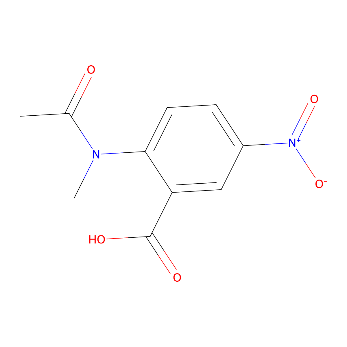 2-(N-methylacetamido)-5-nitrobenzoic acid molecular structure, CAS 3558-16-5