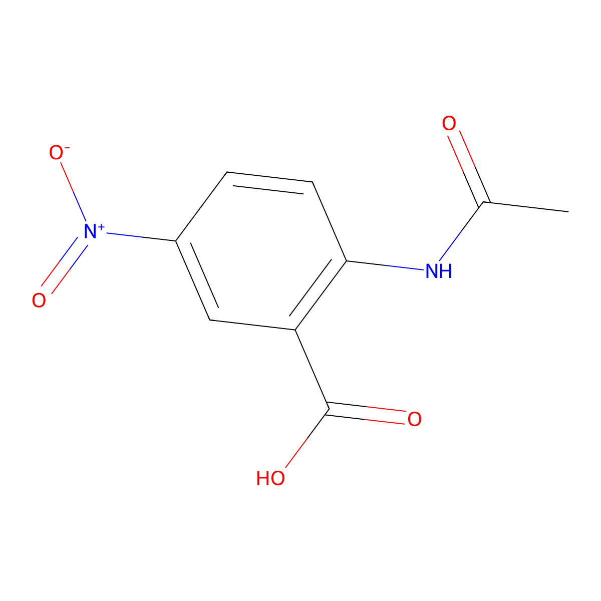 2-Acetamido-5-nitrobenzoic acid molecular structure, CAS 3558-18-7