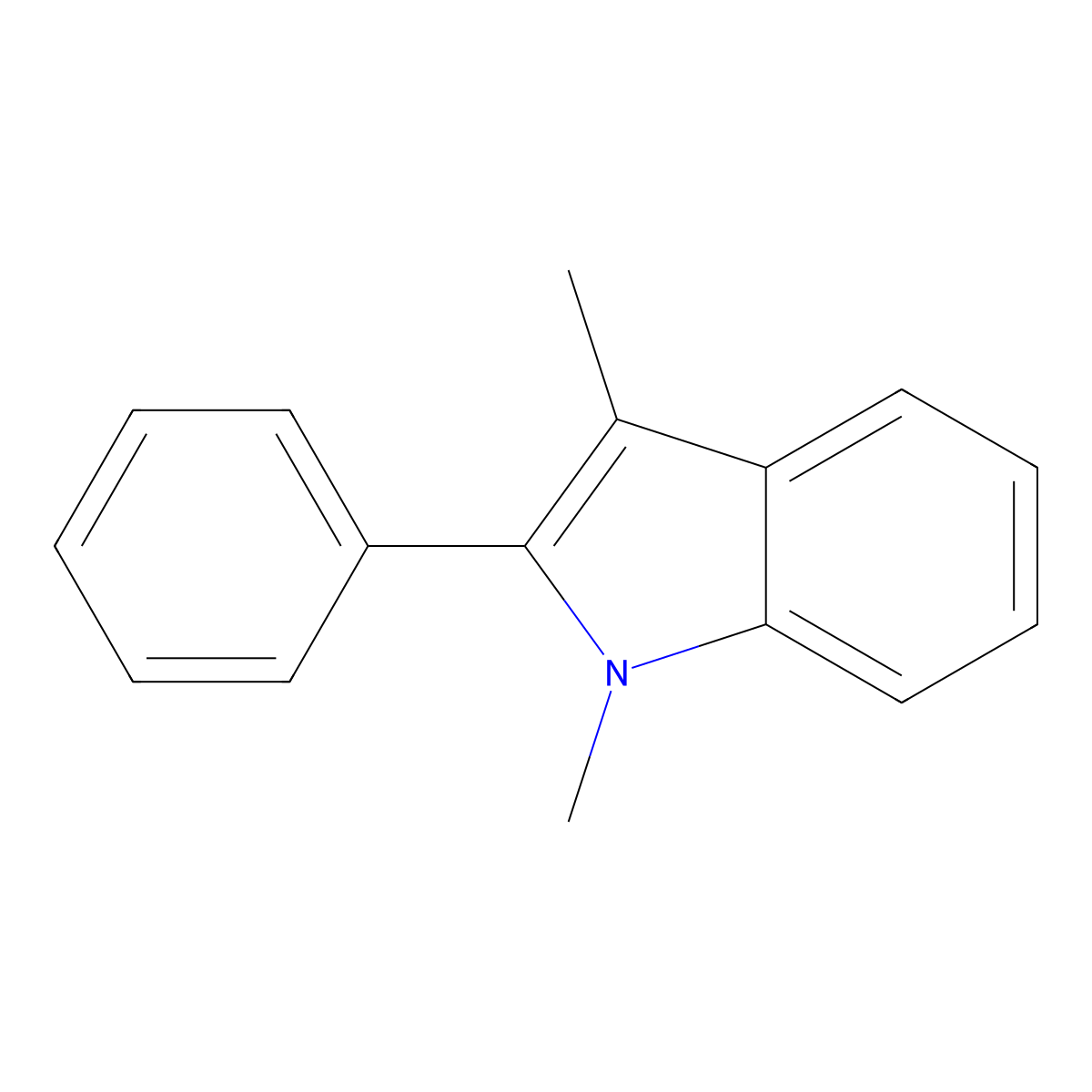 1,3-Dimethyl-2-phenylindole molecular structure, CAS 3558-28-9