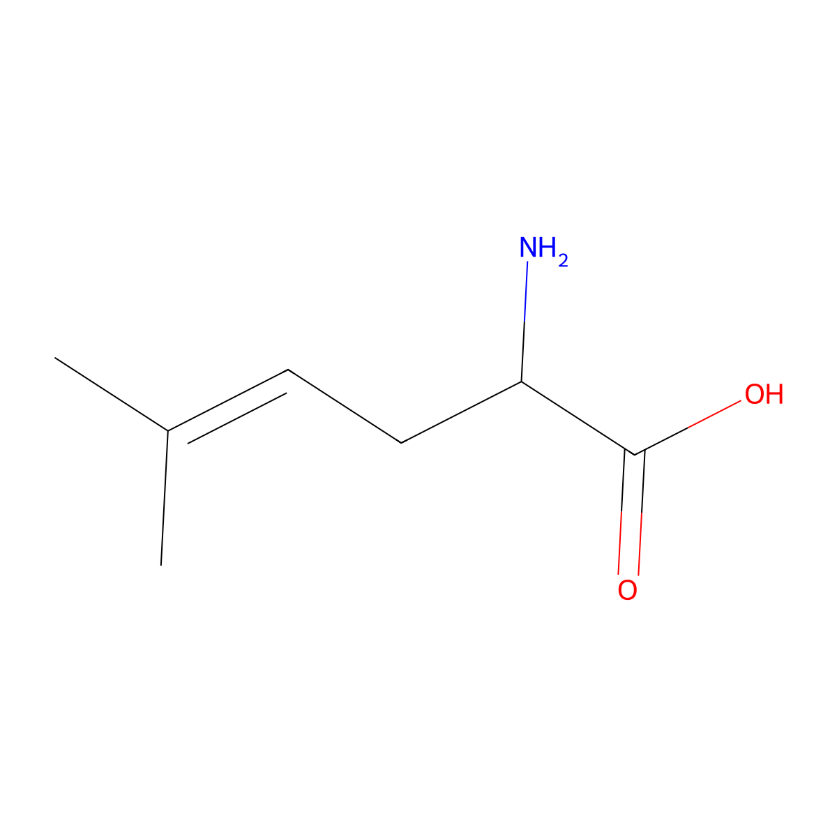 2-Amino-5-methylhex-4-enoic acid molecular structure, CAS 3558-31-4