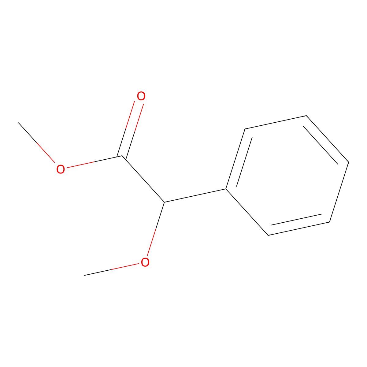 Methyl 2-methoxy-2-phenylacetate molecular structure, CAS 3558-61-0