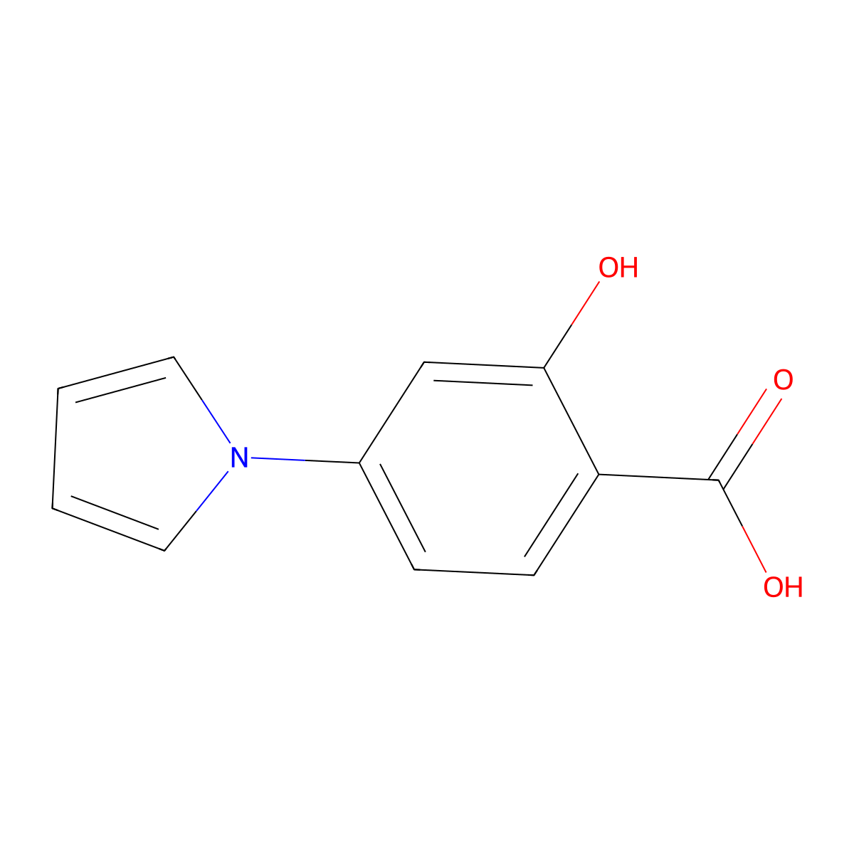 2-hydroxy-4-(1H-pyrrol-1-yl)benzoic acid molecular structure, CAS 35580-52-0
