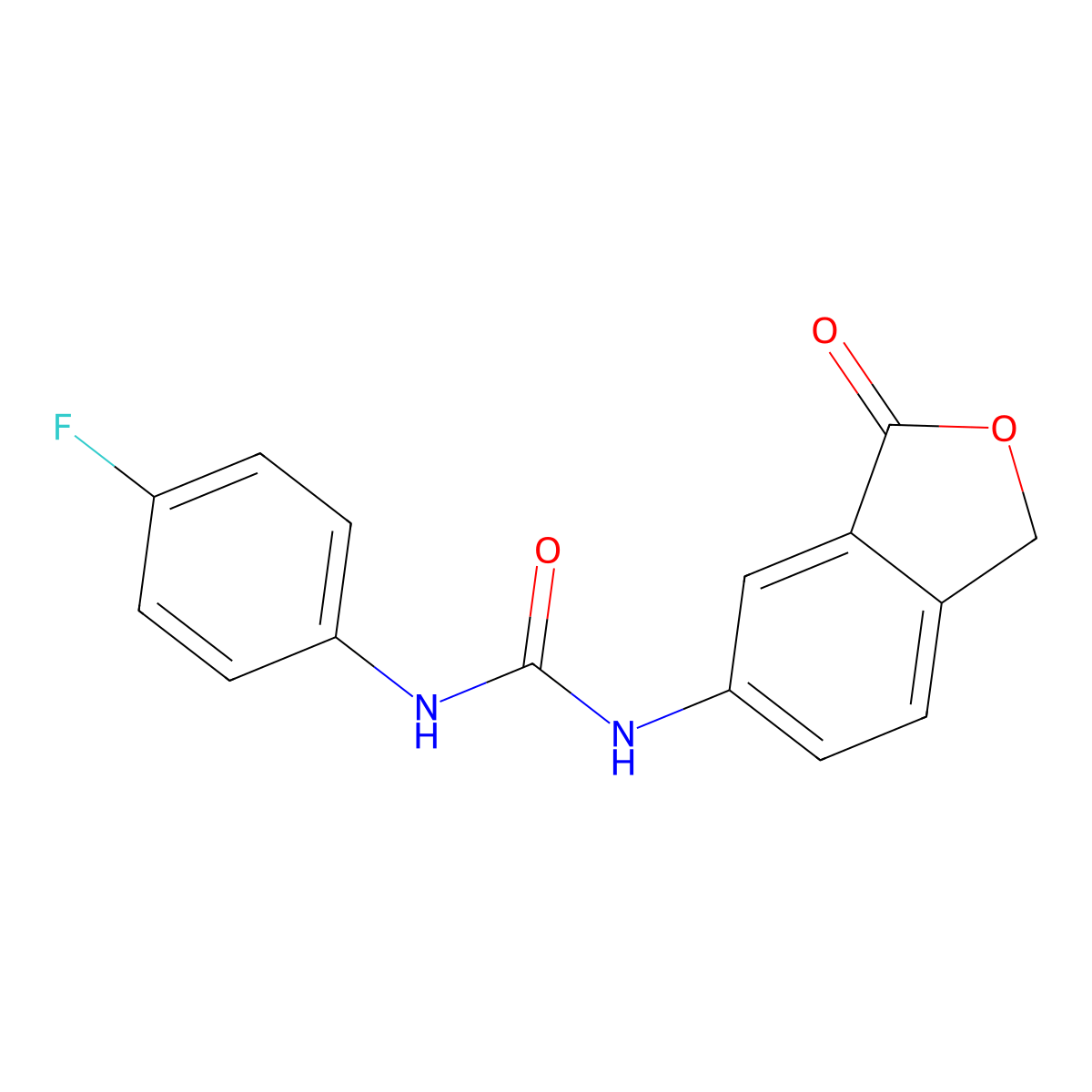 1-(4-fluorophenyl)-3-(3-oxo-1H-2-benzofuran-5-yl)urea molecular structure, CAS 355808-82-1