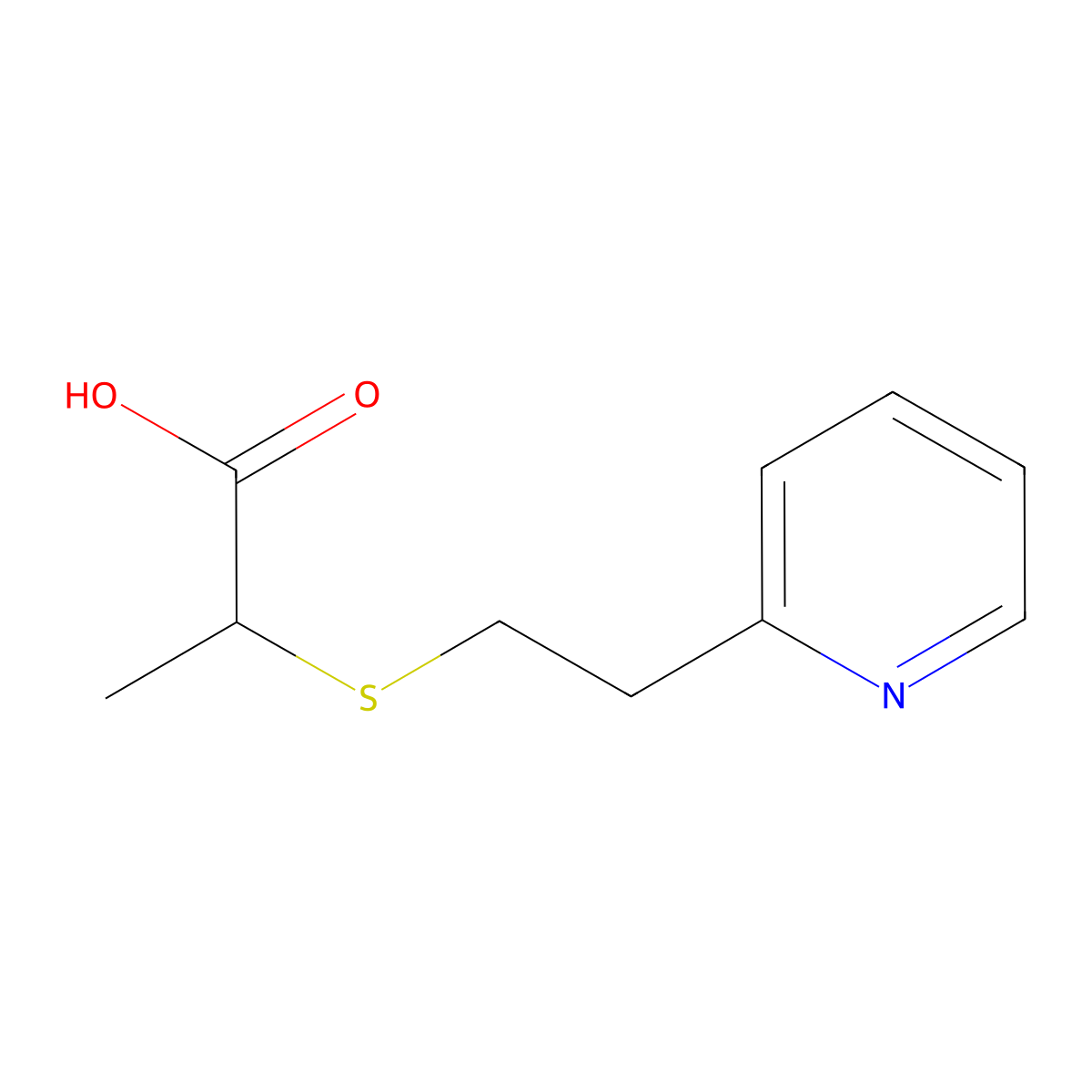 2-(2-Pyridin-2-yl-ethylsulfanyl)-propionic acid molecular structure, CAS 355808-93-4