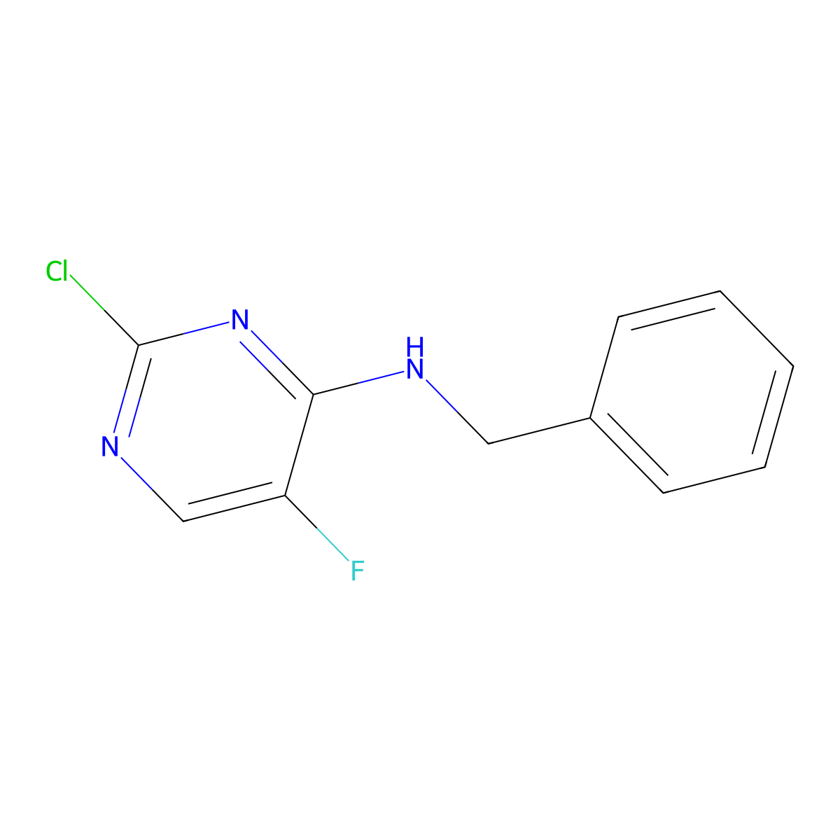 N-benzyl-2-chloro-5-fluoropyrimidin-4-amine molecular structure, CAS 355809-07-3