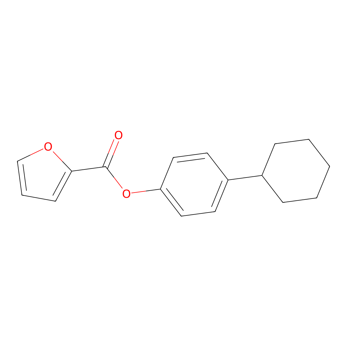 4-Cyclohexylphenyl 2-furoate molecular structure, CAS 355809-11-9