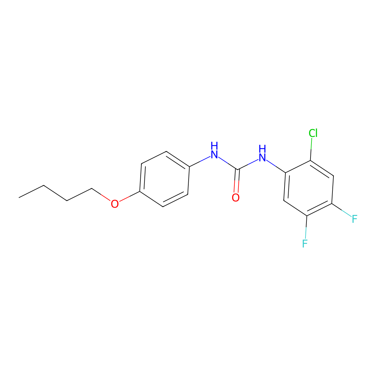 1-(4-Butoxyphenyl)-3-(2-chloro-4,5-difluorophenyl)urea molecular structure, CAS 355810-02-5