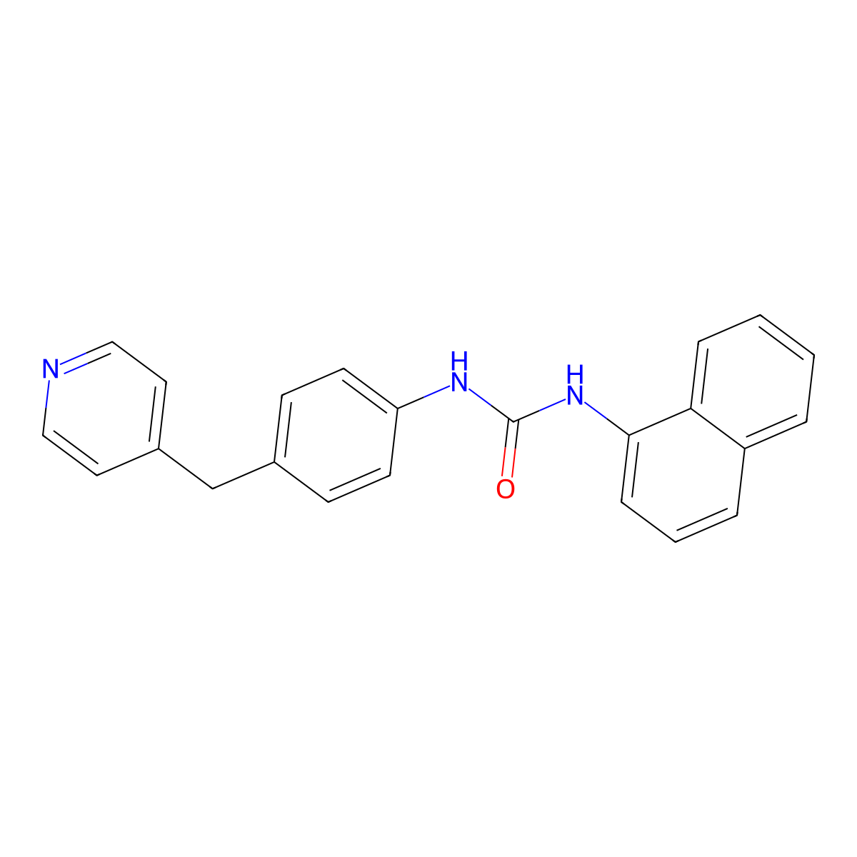 1-Naphthalen-1-yl-3-[4-(pyridin-4-ylmethyl)phenyl]urea molecular structure, CAS 355810-25-2