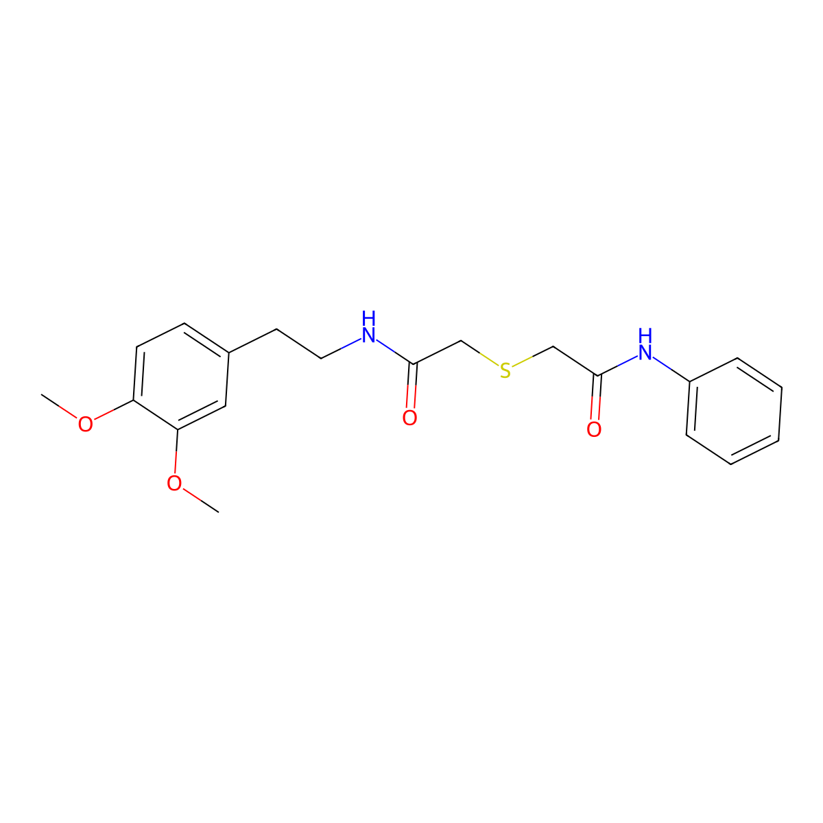 2-(2-anilino-2-oxoethyl)sulfanyl-N-[2-(3,4-dimethoxyphenyl)ethyl]acetamide molecular structure, CAS 355810-28-5
