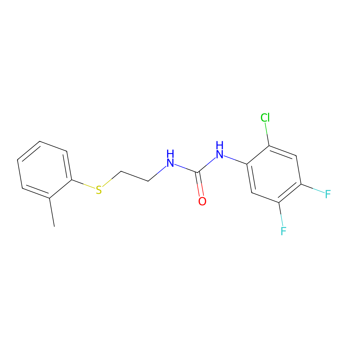 1-(2-Chloro-4,5-difluorophenyl)-3-[2-(2-methylphenyl)sulfanylethyl]urea molecular structure, CAS 355810-37-6