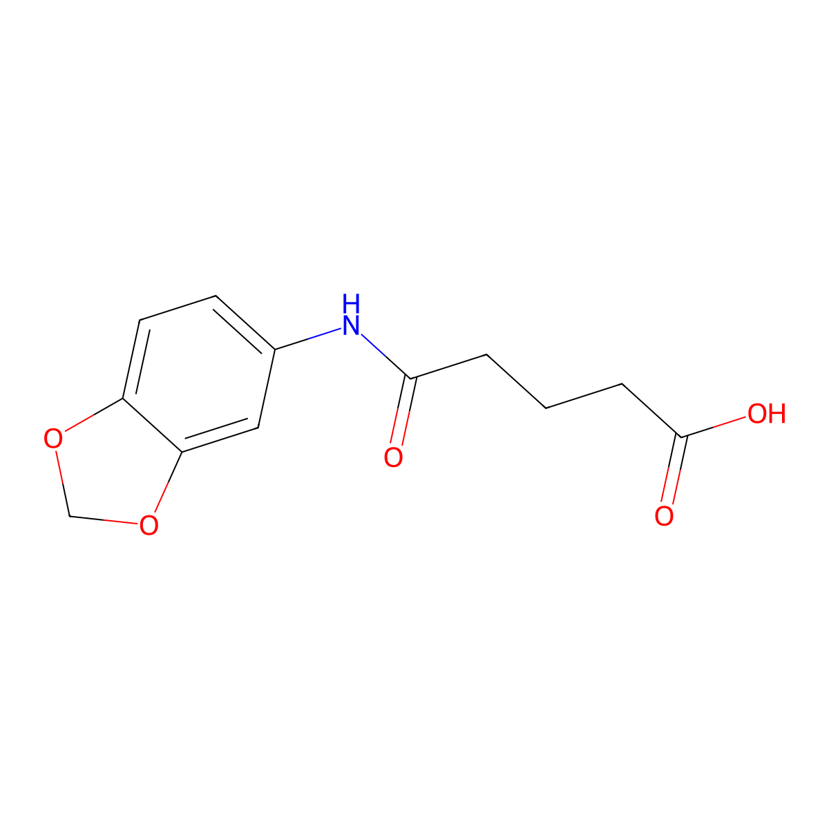 4-(Benzo[1,3]dioxol-5-ylcarbamoyl)-butyric acid molecular structure, CAS 355810-48-9