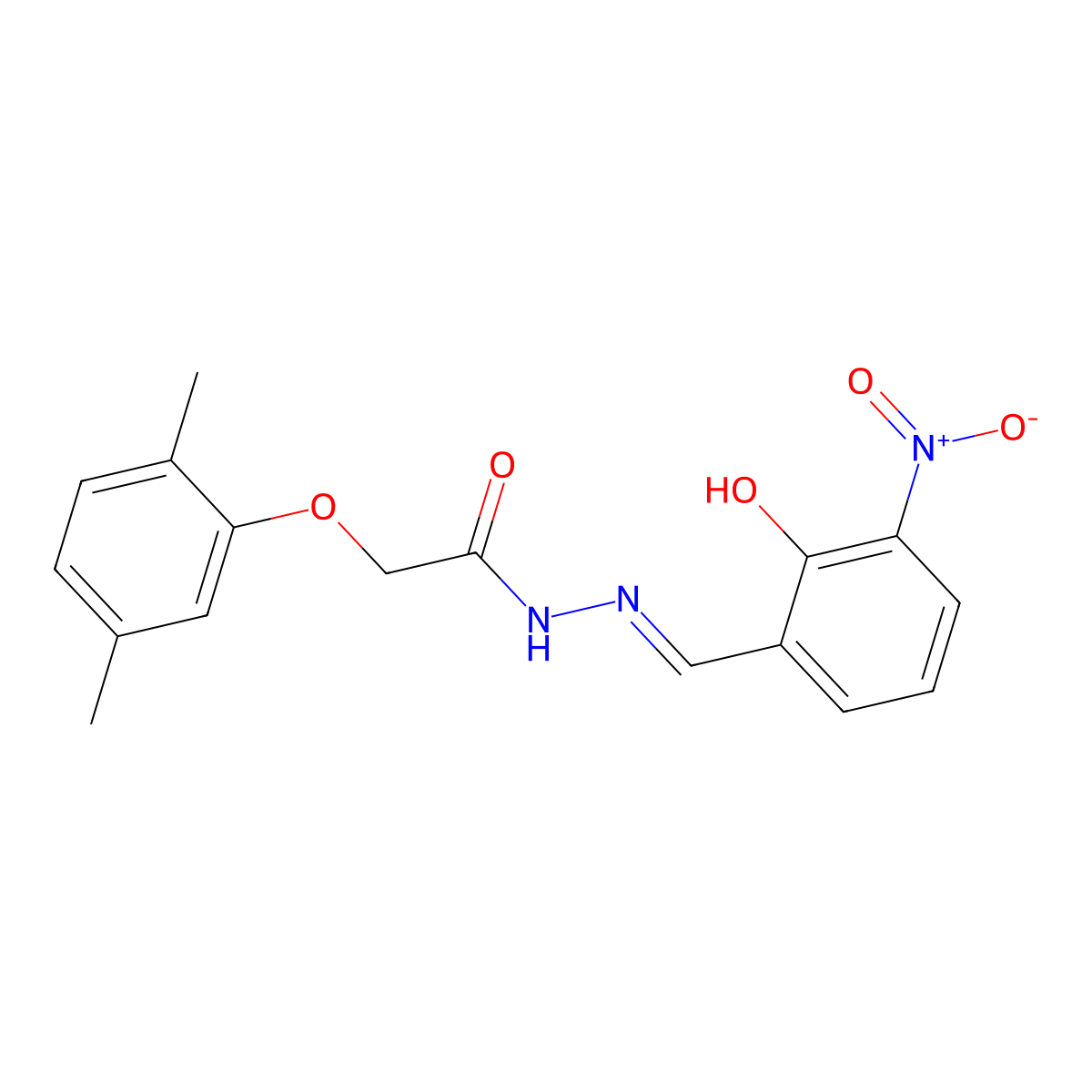 2-(2,5-Dimethylphenoxy)acetic acid 2-[(2-hydroxy-3-nitrophenyl)methylene]hydrazide molecular structure, CAS 355810-49-0