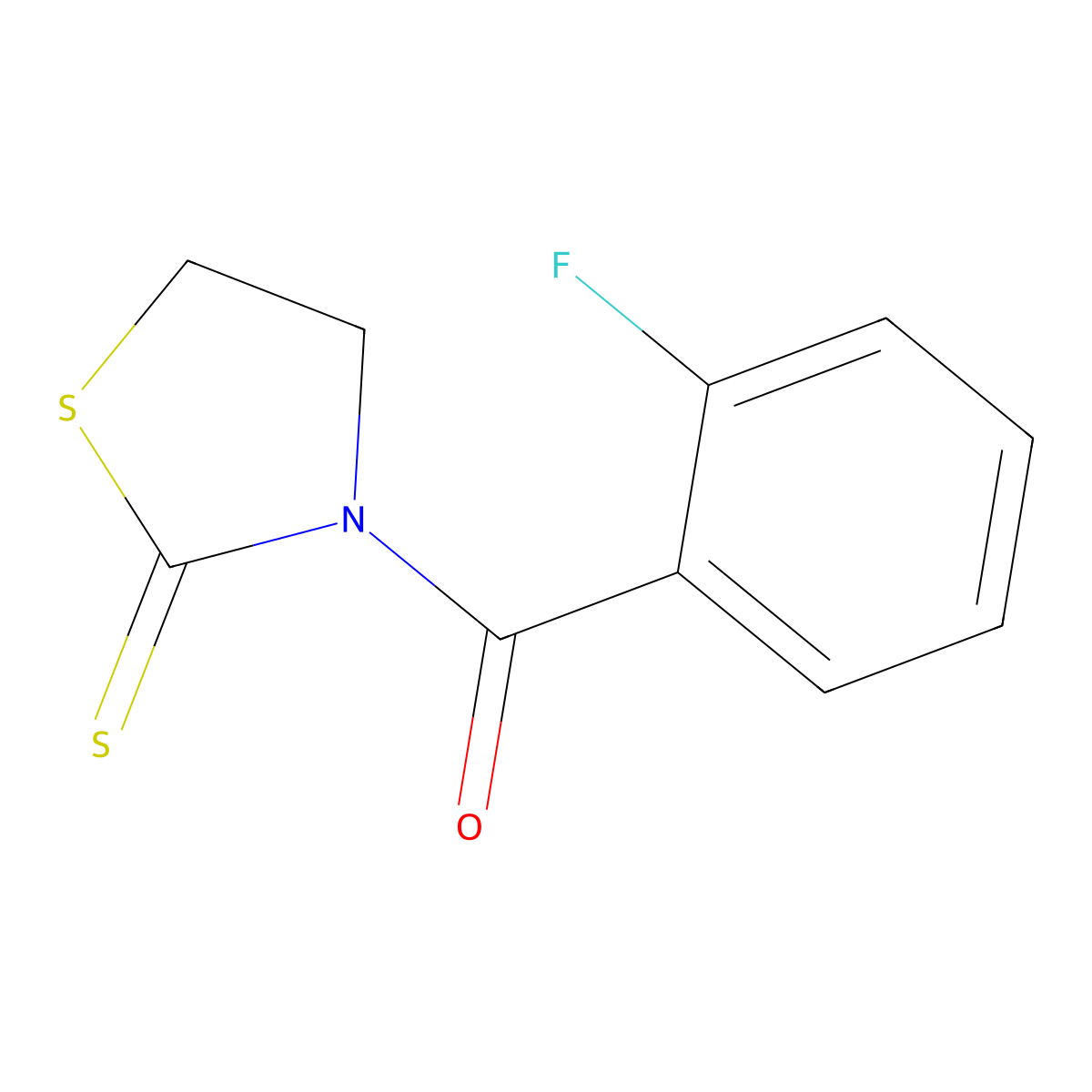 3-(2-Fluorobenzoyl)-1,3-thiazolidine-2-thione molecular structure, CAS 355810-87-6