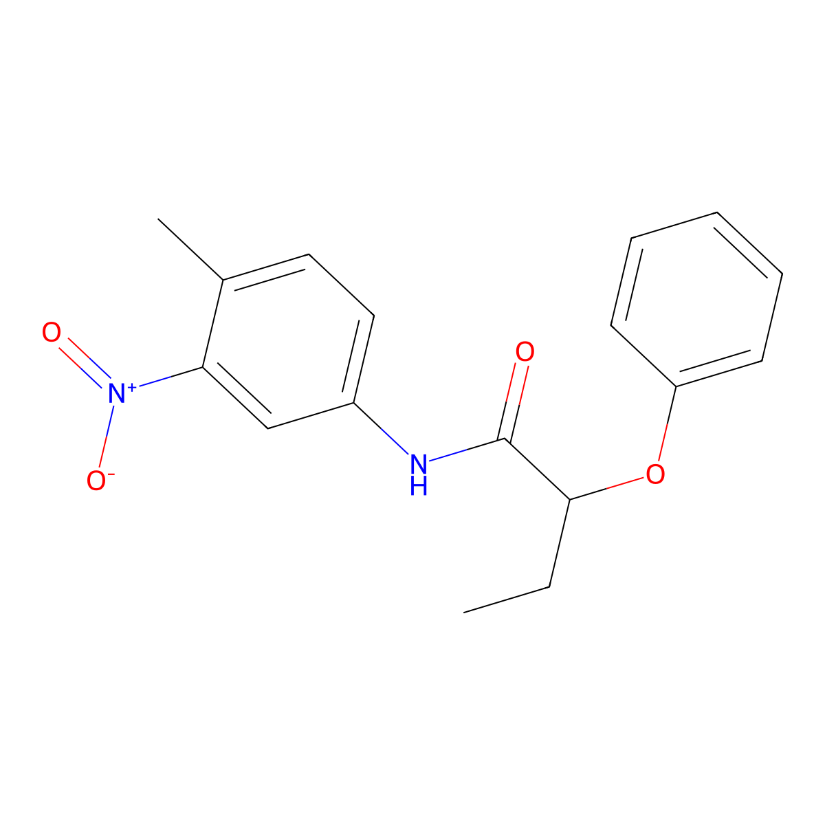 N-(4-methyl-3-nitrophenyl)-2-phenoxybutanamide molecular structure, CAS 355812-16-7