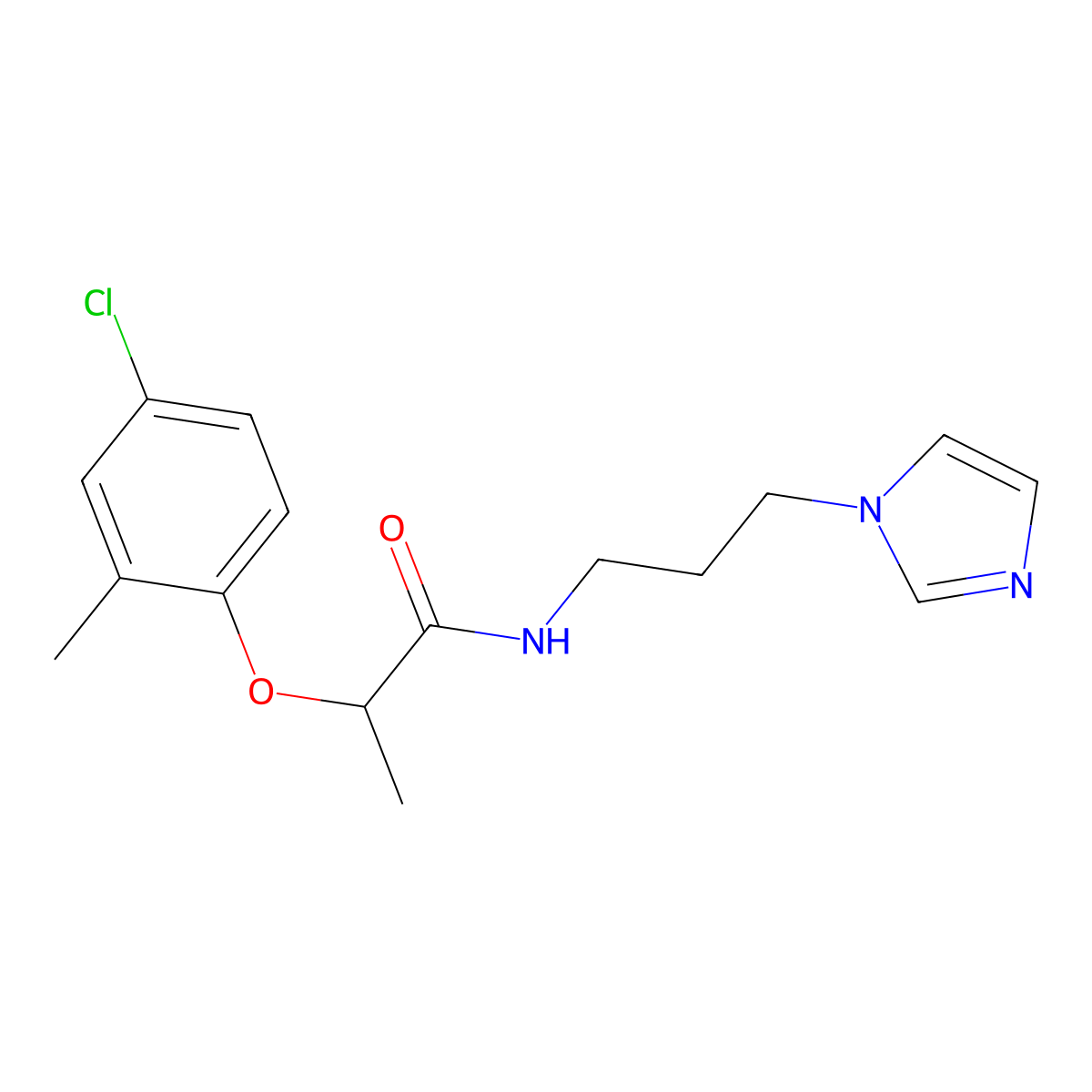 2-(4-chloro-2-methylphenoxy)-N-(3-imidazol-1-ylpropyl)propanamide molecular structure, CAS 355812-25-8