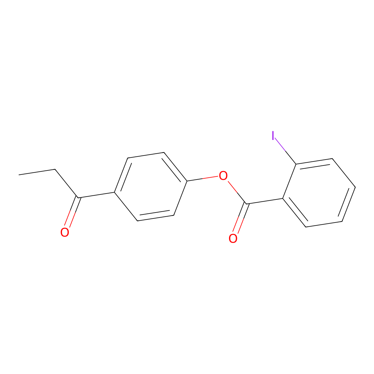 4-Propionylphenyl 2-iodobenzoate molecular structure, CAS 355812-49-6