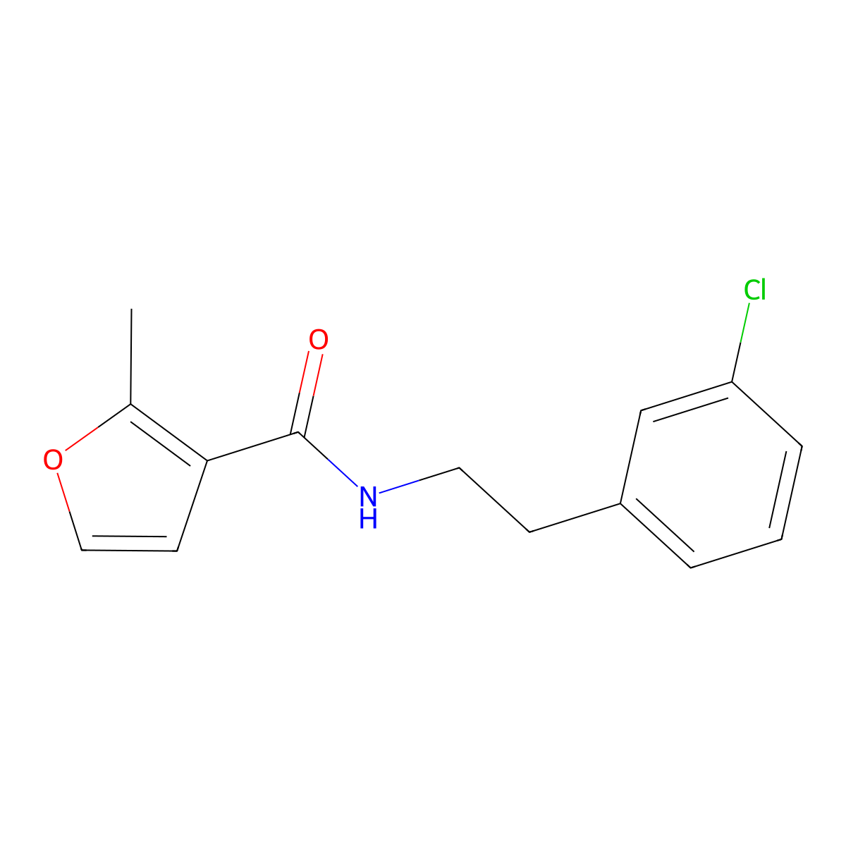 N-[2-(3-chlorophenyl)ethyl]-2-methylfuran-3-carboxamide molecular structure, CAS 355812-61-2