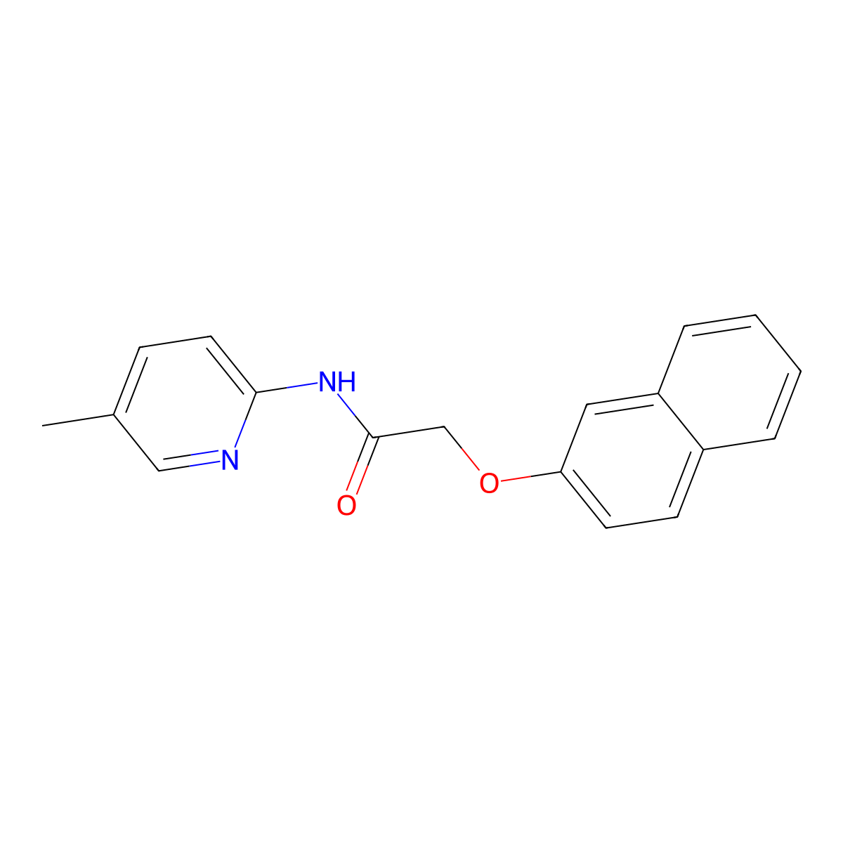 N-(5-methylpyridin-2-yl)-2-(naphthalen-2-yloxy)acetamide molecular structure, CAS 355812-80-5