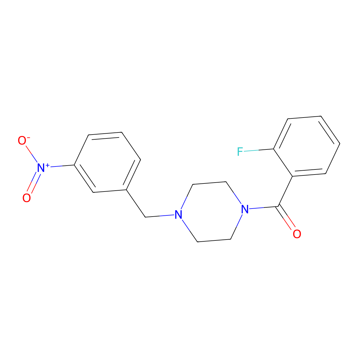 (2-Fluorophenyl)[4-(3-nitrobenzyl)piperazin-1-yl]methanone molecular structure, CAS 355813-10-4