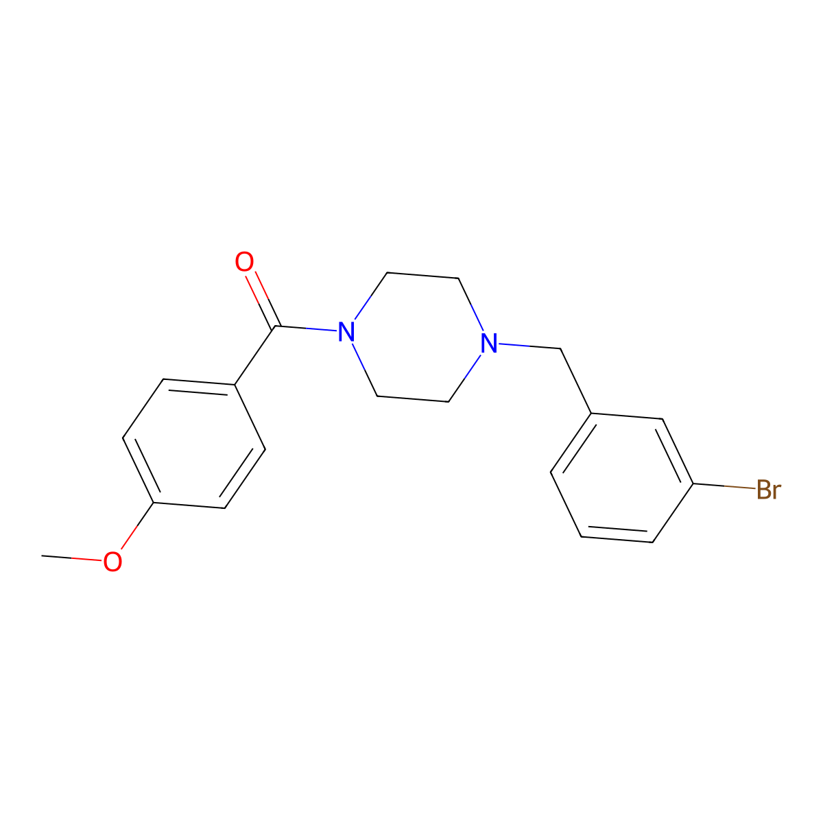 [4-[(3-Bromophenyl)methyl]piperazin-1-yl]-(4-methoxyphenyl)methanone molecular structure, CAS 355813-12-6