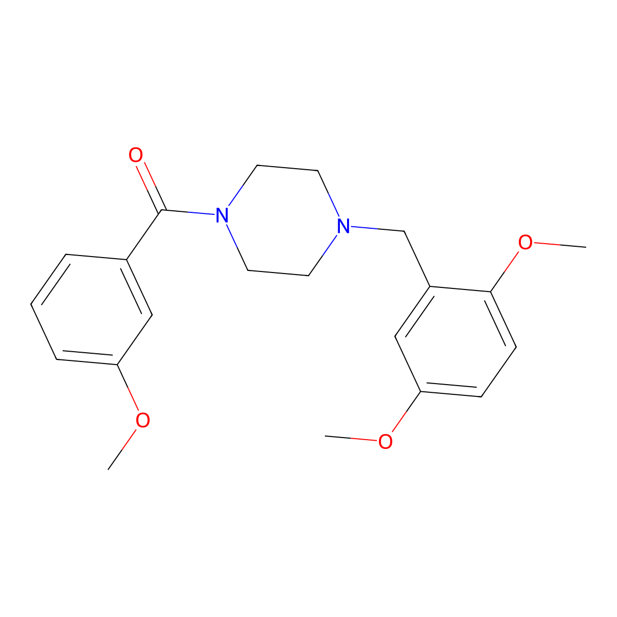[4-(2,5-Dimethoxybenzyl)piperazin-1-yl](3-methoxyphenyl)methanone molecular structure, CAS 355813-25-1