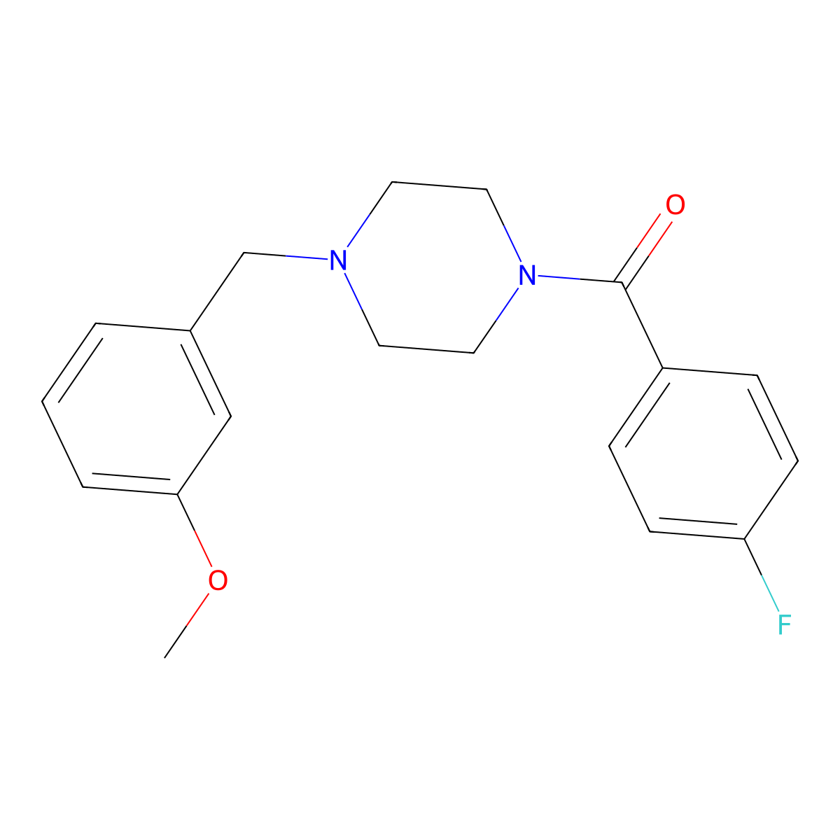 (4-Fluorophenyl)-[4-[(3-methoxyphenyl)methyl]piperazin-1-yl]methanone molecular structure, CAS 355813-44-4