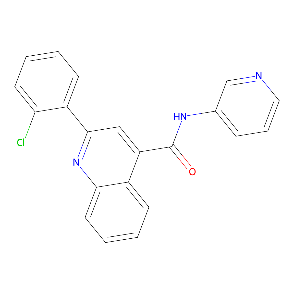 2-(2-chlorophenyl)-N-(pyridin-3-yl)quinoline-4-carboxamide molecular structure, CAS 355813-45-5