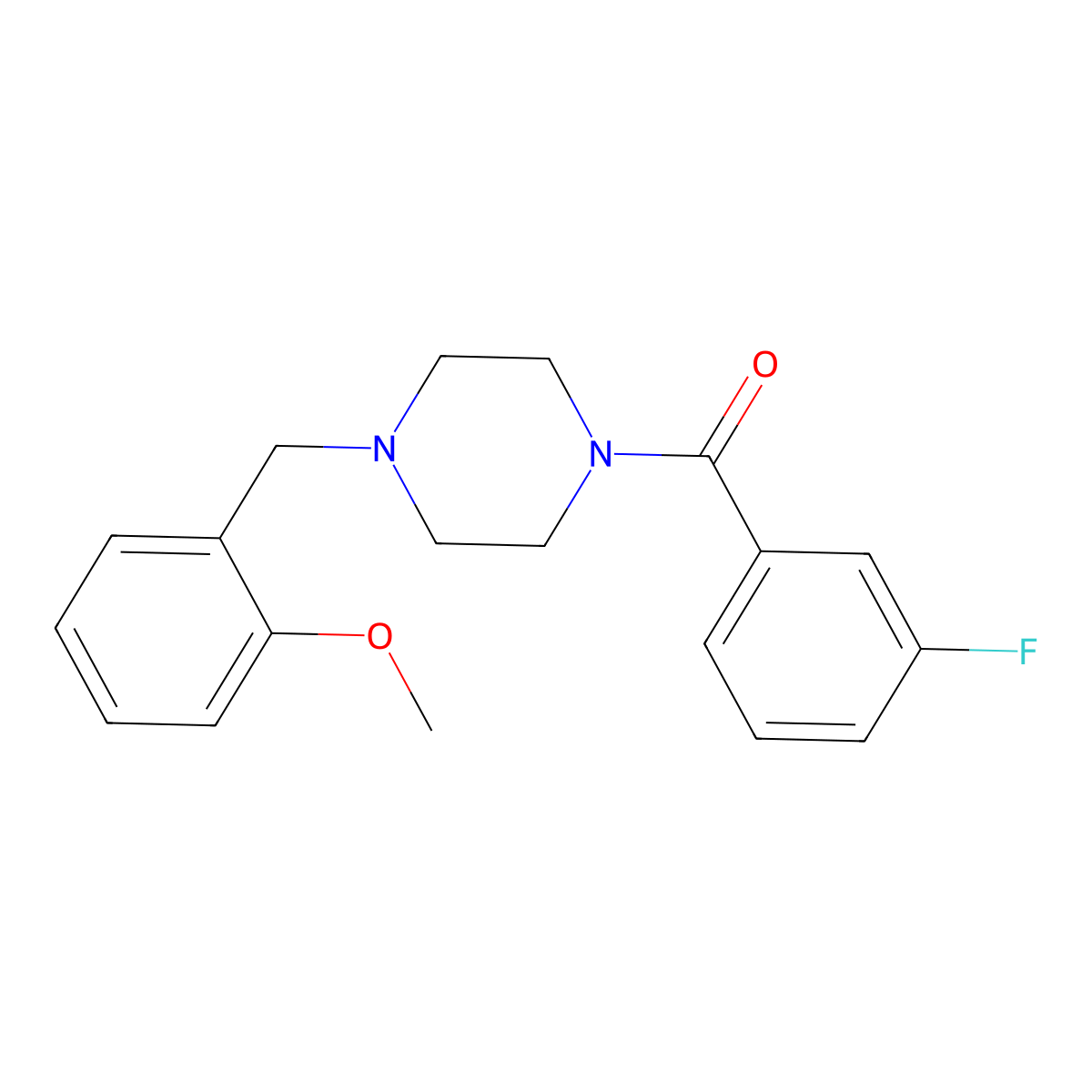 (3-Fluorophenyl)-[4-[(2-methoxyphenyl)methyl]piperazin-1-yl]methanone molecular structure, CAS 355813-46-6
