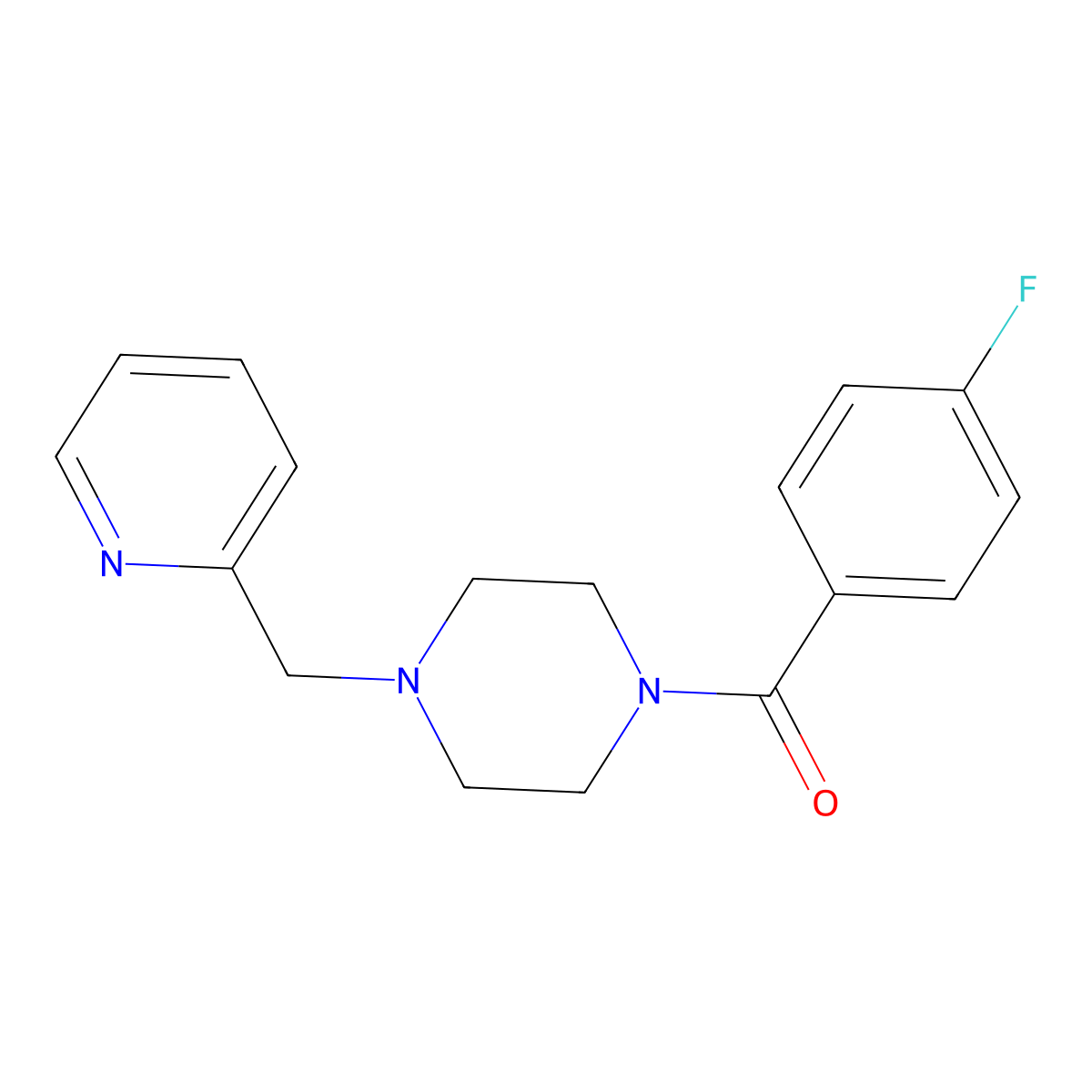 (4-Fluorophenyl)-[4-(pyridin-2-ylmethyl)piperazin-1-yl]methanone molecular structure, CAS 355813-50-2