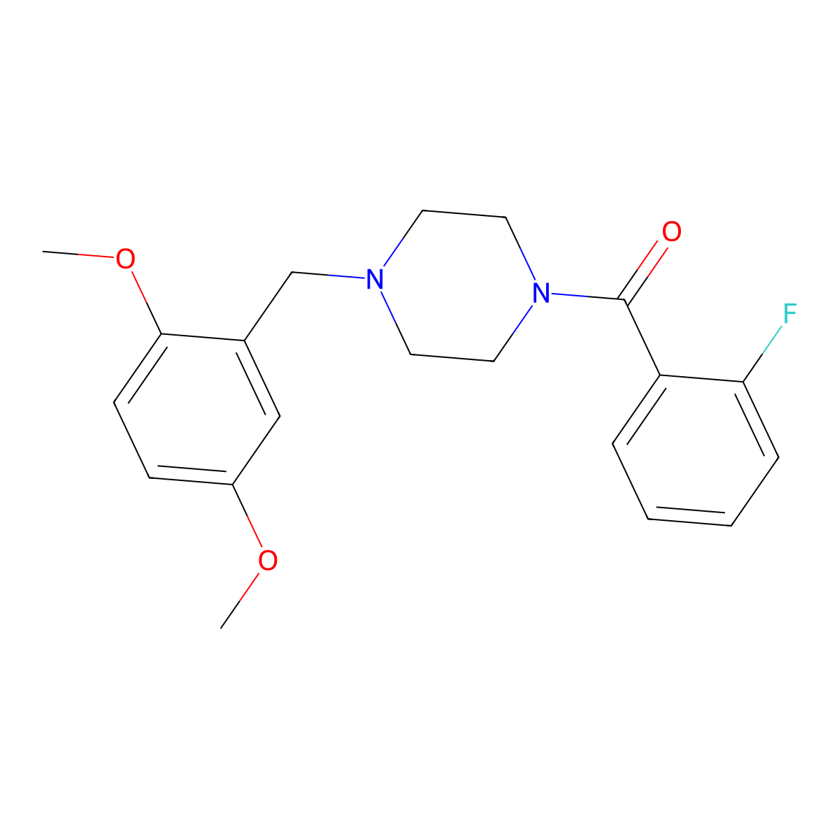 [4-[(2,5-Dimethoxyphenyl)methyl]piperazin-1-yl]-(2-fluorophenyl)methanone molecular structure, CAS 355813-52-4