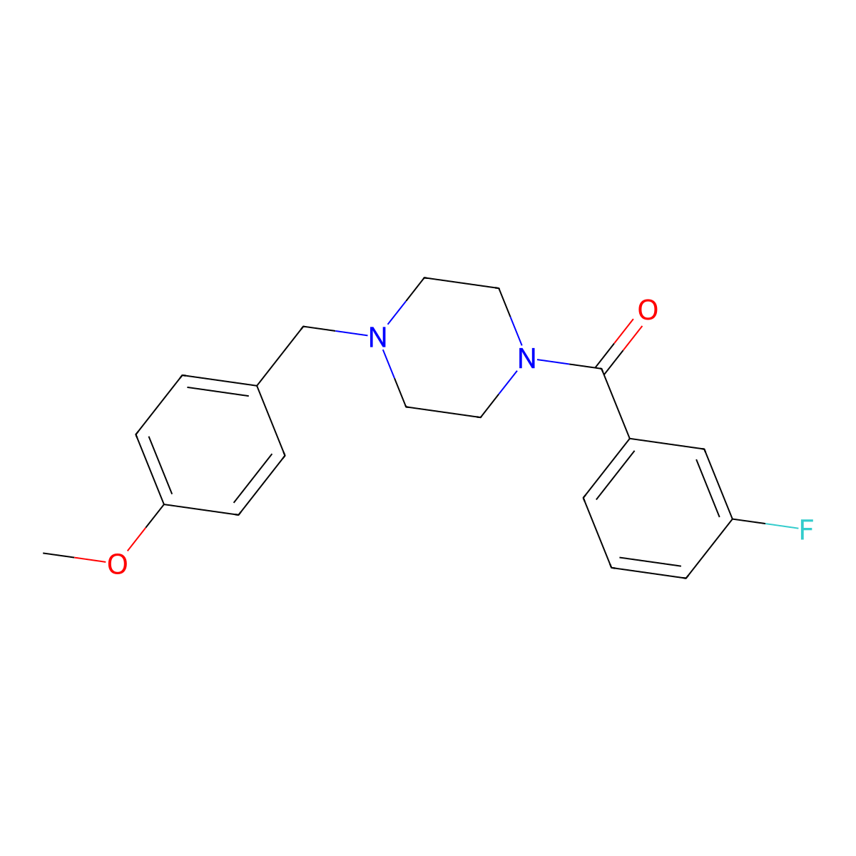(3-Fluorophenyl)[4-(4-methoxybenzyl)piperazin-1-yl]methanone molecular structure, CAS 355813-56-8