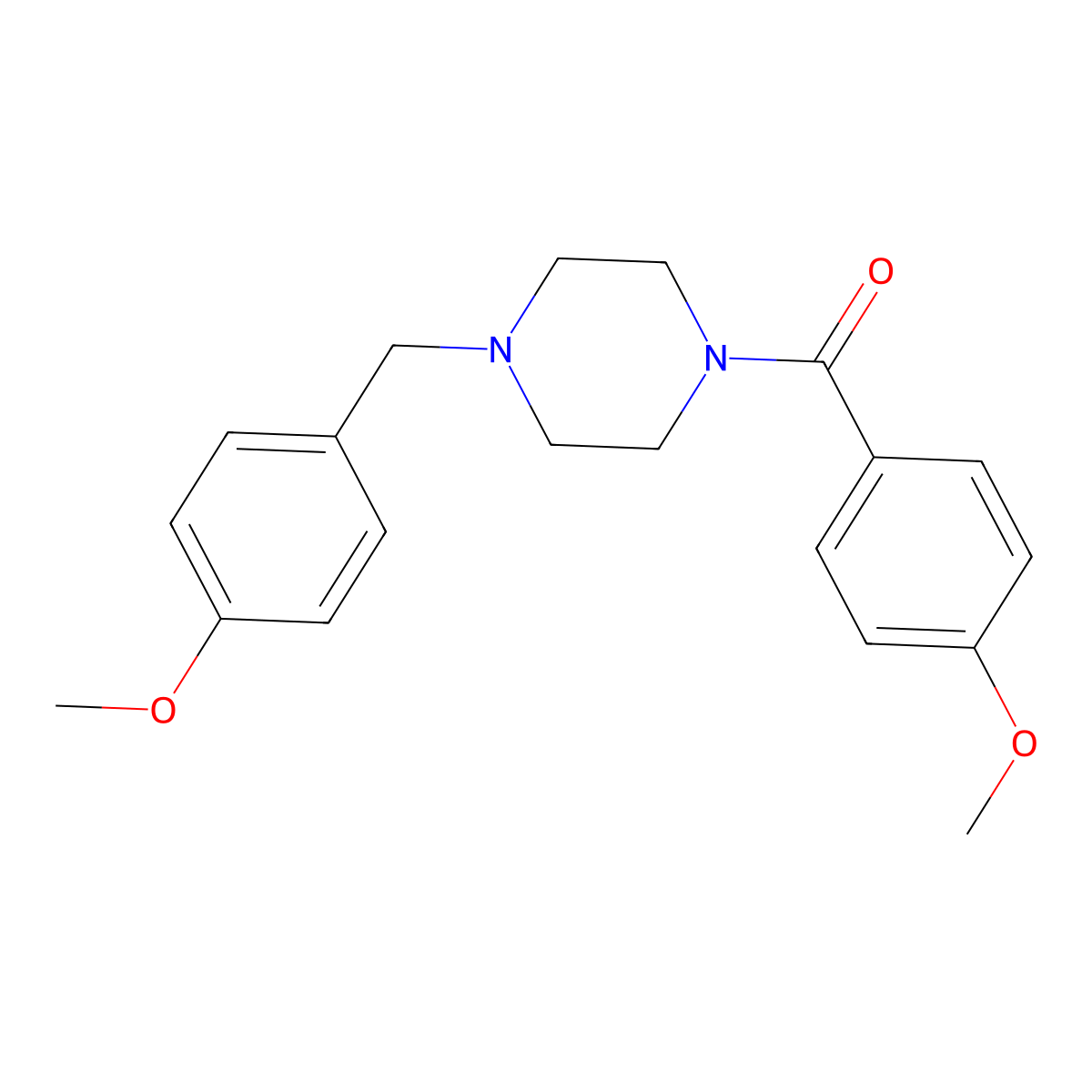 (4-Methoxyphenyl)-[4-[(4-methoxyphenyl)methyl]piperazin-1-yl]methanone molecular structure, CAS 355813-59-1