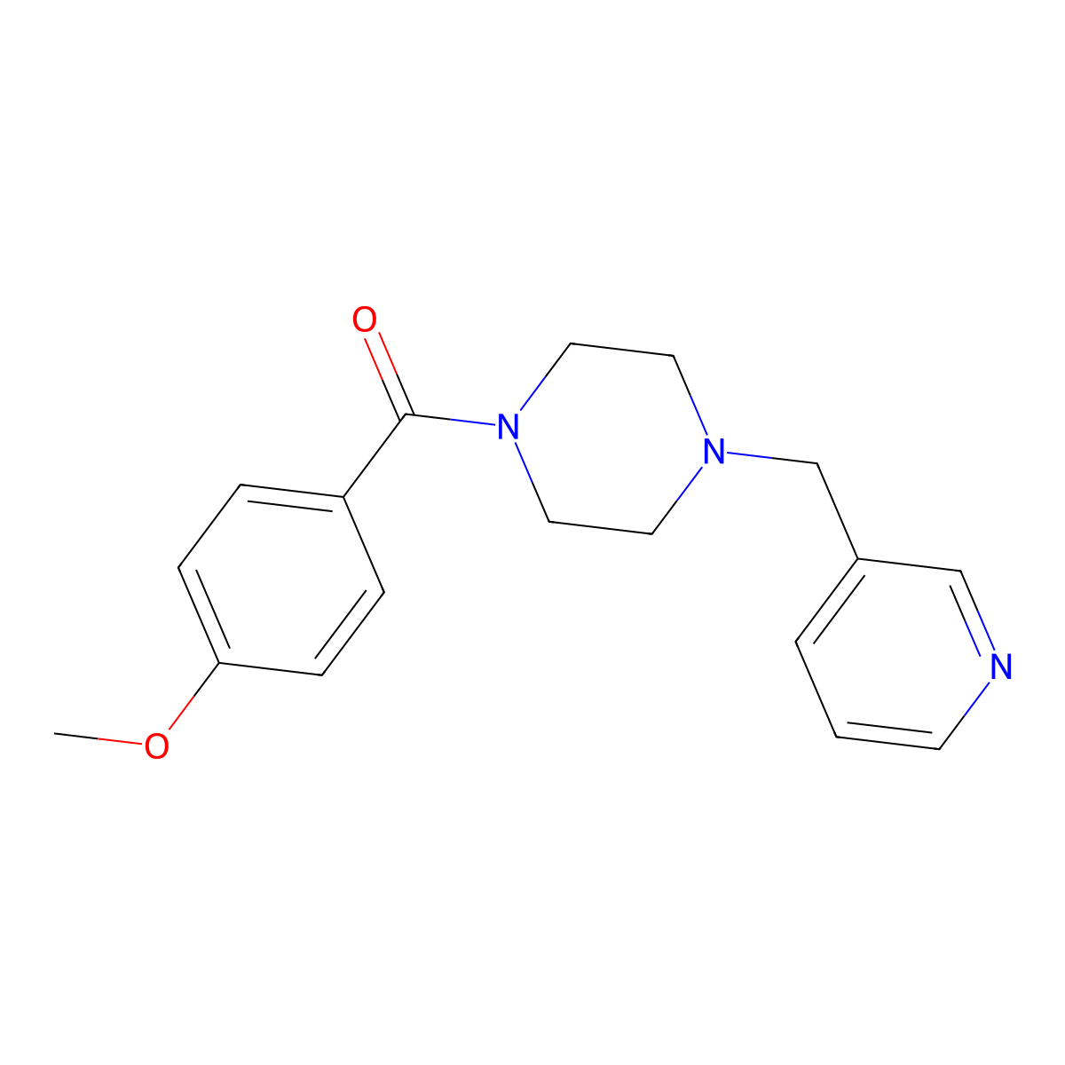 (4-Methoxyphenyl)-[4-(pyridin-3-ylmethyl)piperazin-1-yl]methanone molecular structure, CAS 355813-67-1