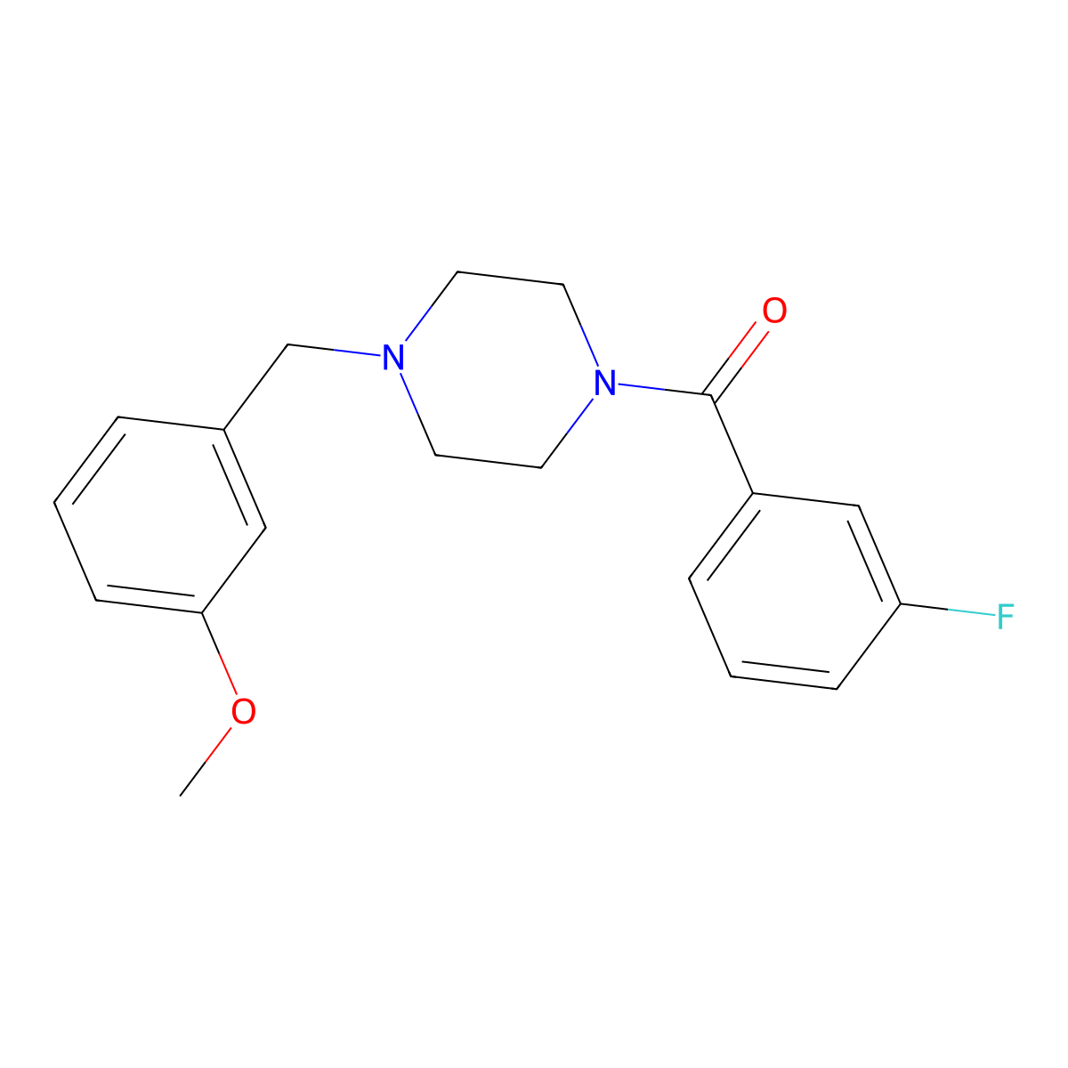 (3-Fluorophenyl)-[4-[(3-methoxyphenyl)methyl]piperazin-1-yl]methanone molecular structure, CAS 355813-73-9