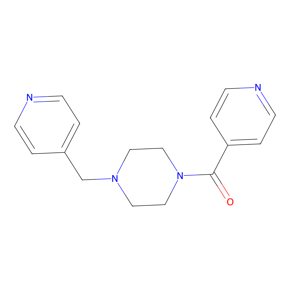 Pyridin-4-yl[4-(pyridin-4-ylmethyl)piperazin-1-yl]methanone molecular structure, CAS 355813-81-9