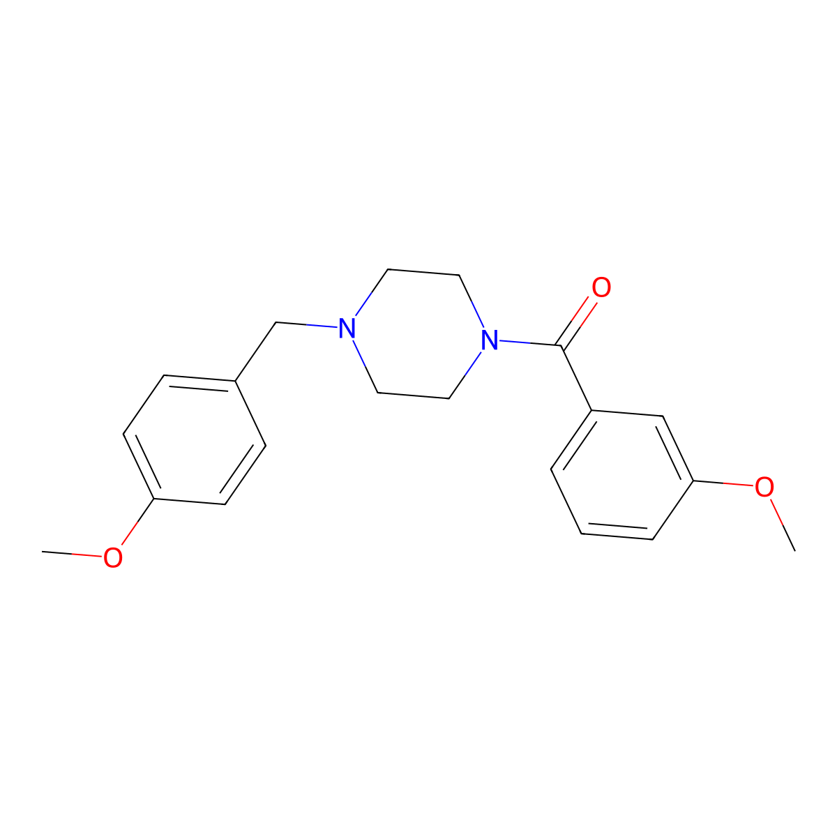 [4-(4-Methoxybenzyl)piperazin-1-yl](3-methoxyphenyl)methanone molecular structure, CAS 355813-87-5
