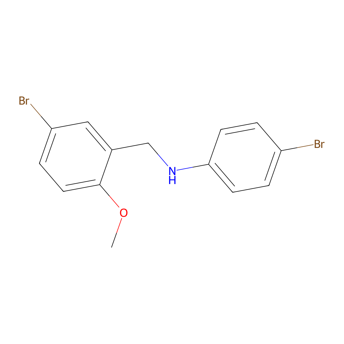 4-bromo-N-[(5-bromo-2-methoxyphenyl)methyl]aniline molecular structure, CAS 355813-95-5