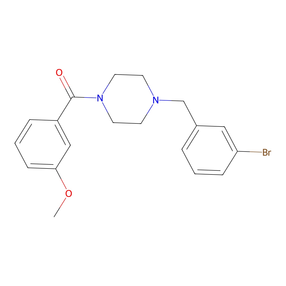 [4-(3-Bromobenzyl)piperazin-1-yl](3-methoxyphenyl)methanone molecular structure, CAS 355813-96-6