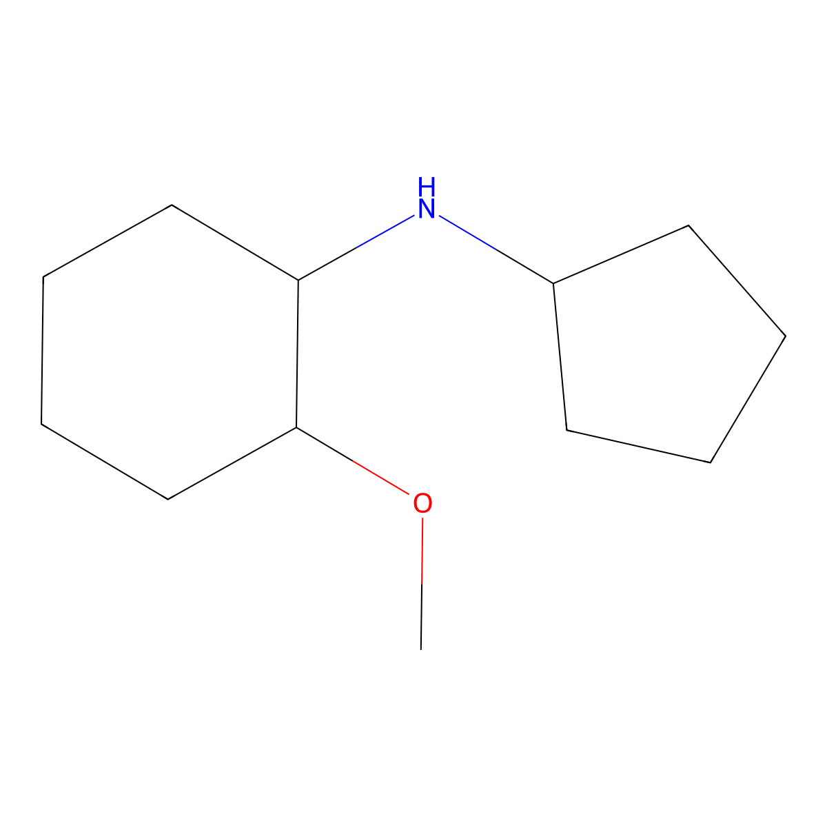 N-cyclopentyl-2-methoxycyclohexan-1-amine molecular structure, CAS 355813-98-8