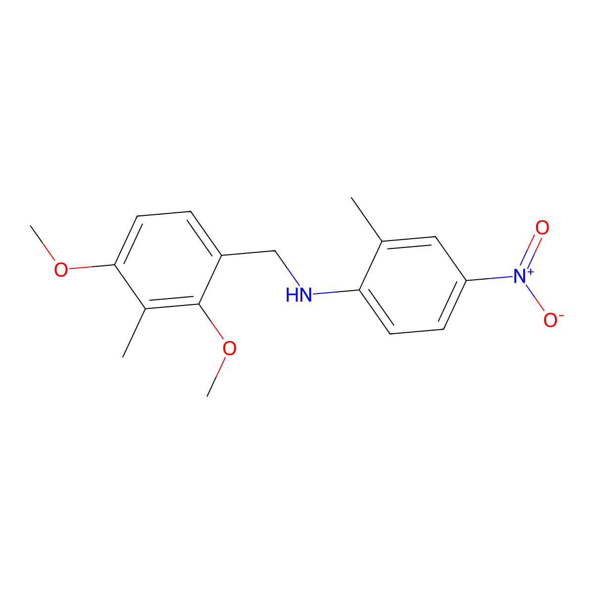 N-[(2,4-dimethoxy-3-methylphenyl)methyl]-2-methyl-4-nitroaniline molecular structure, CAS 355814-00-5