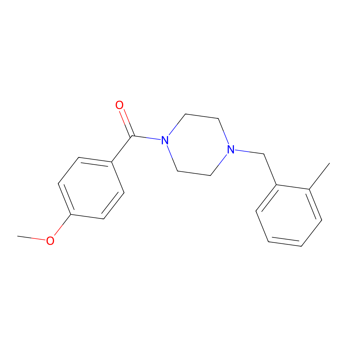 (4-Methoxyphenyl)[4-(2-methylbenzyl)piperazin-1-yl]methanone molecular structure, CAS 355814-15-2