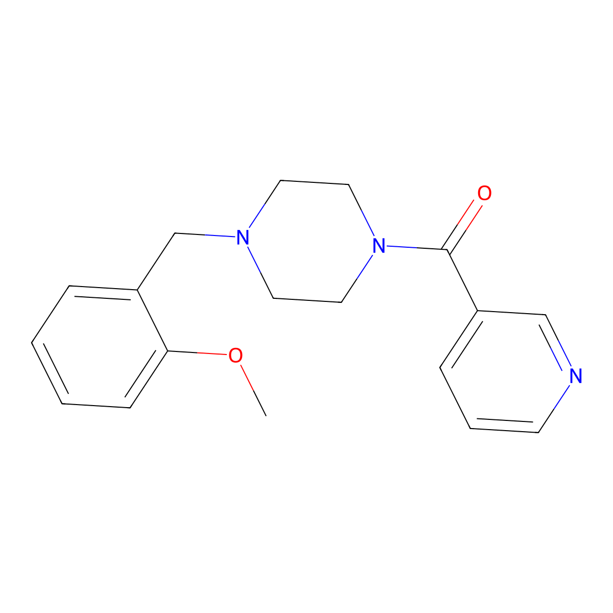 [4-(2-Methoxybenzyl)piperazin-1-yl](pyridin-3-yl)methanone molecular structure, CAS 355814-19-6