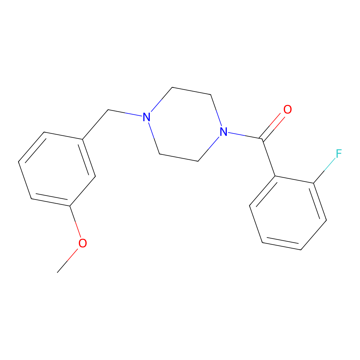 (2-Fluorophenyl)-[4-[(3-methoxyphenyl)methyl]piperazin-1-yl]methanone molecular structure, CAS 355814-22-1