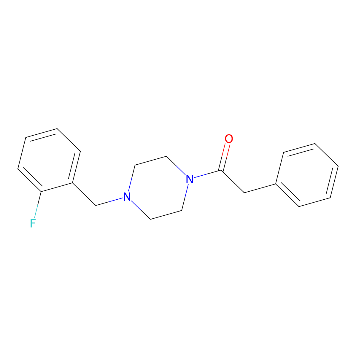 1-[4-(2-Fluorobenzyl)piperazin-1-yl]-2-phenylethanone molecular structure, CAS 355814-25-4