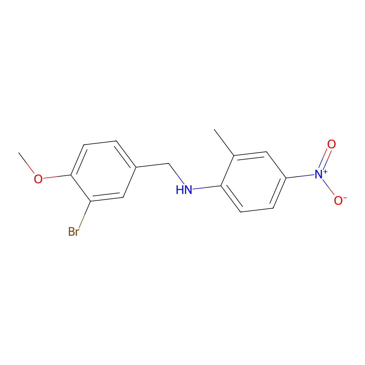 N-[(3-bromo-4-methoxyphenyl)methyl]-2-methyl-4-nitroaniline molecular structure, CAS 355814-32-3